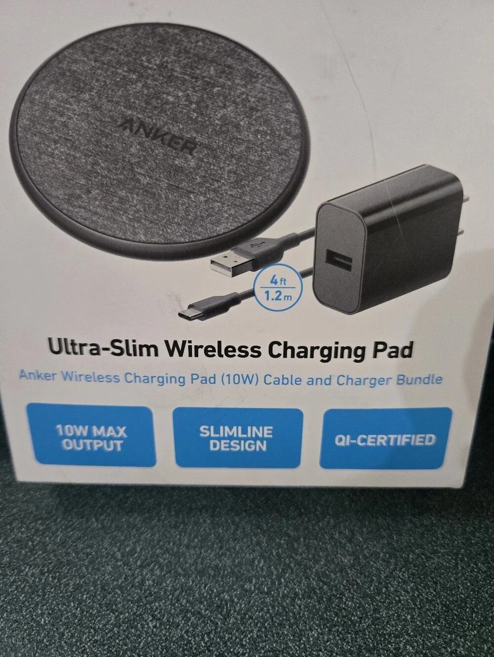 Anker 10W Wireless Charging Pad with 4' Cable and 18W Wall Charger